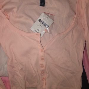 Super cute forever 21 pink button down long sleeve